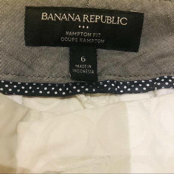 Banana Republic Hampton Fit Size 6 White Textured Circle patterned pants - Picture 4 of 9